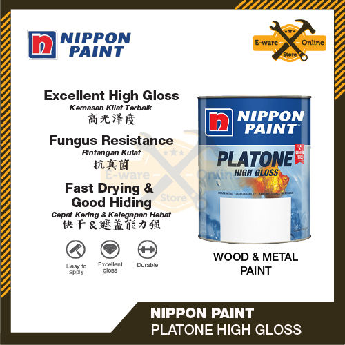 1L / 5L Nippon Platone High Gloss Wood & Metal Paint Cat Kayu Cat Besi ...