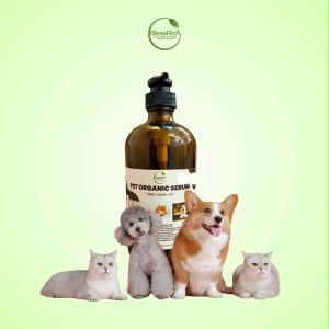 BlessRich Pet Organic Serum with castor Oil for Cats and Dogs 500ml. Suitable for pets with dry skin. Ideal for daily use to maintain healthy fur and skin 500ml