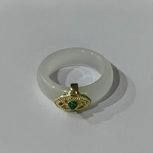 MillionGrid Trung Quốc retro giả ngọc Nhẫn thời trang tinh tế đá đồ trang sức tối giản Hanfu phù hợp với tay đồ trang trí