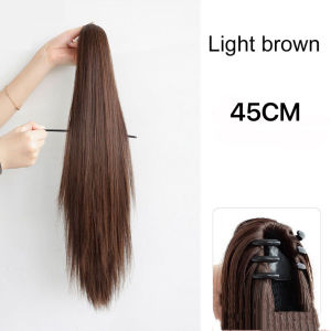 Wig ponytail curly hair clip-on fake ponytail female simulation hair fluffy natural long hair net celebrity high and low ponytail braid