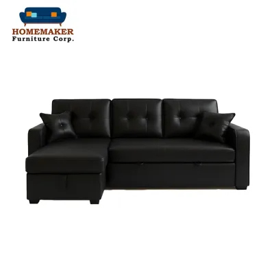 Homemaker Funiture New Aspen Premium Synthetic Leather Sofabed with Cupholders and Storage