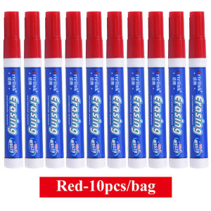 10PCSWhiteboard Marker Large capacity Erasing White Board Markers Writing Office School Supplies (Red Blue Black)