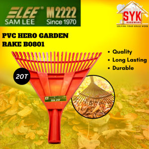 SYK Samlee B0801 Pvc Hero Garden Rake 20T Gardening Tools Kepala Pencakar Rumput Sapu Daun Sampah Cakar Plastik