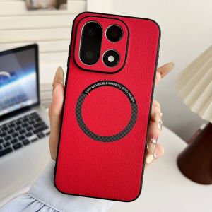 For OnePlus 15 Case Luxury PU Skin Magnetic MagSafe Protective Back Cover Case For Oneplus15 One Plus 15 1+15 Phone Shell