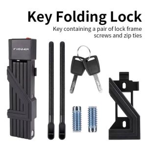 2026 ESLNF Antitheft Portable Bicycle Folding Lock Sturdy Durable Cycling Lock With Keys Waterproof Sturdy Security Bicycle Lock