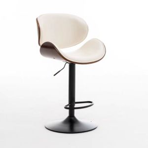 CraftedLiving SG-Leather Bar Stool Swivel Chair High Back Lifting Bar Chair Beauty Barber Shop Chair Round Stool With Wheels