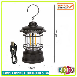 Lampu lentera emergency retro lampu tenda camping waterproof / lampu angkringan rechargeable