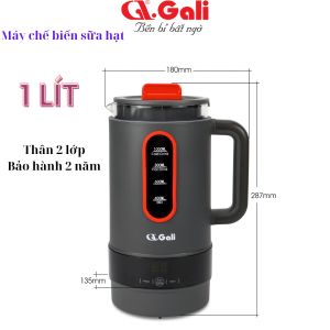 Máy Xay Sữa Hạt Gali 1 Lít 304 Inox Đa Năng Công Suất 600W Bảo Hành 2 Năm