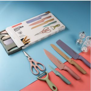 DC B ( B0028 ) PISAU DAPUR SERBAGUNA / SET KITCHEN KNIFE / SET 6 IN 1 / TIDAK BISA MEMILIH