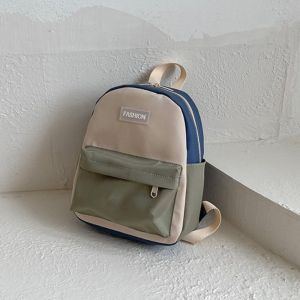 MUMU Nylon Kid School Bag Lightweight Contrasting Color Preschool Backpack  Durable Children Travel Bag For Boys Girls
