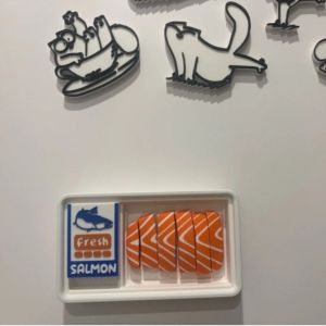 D5JKY 3D Printed Salmon Fridge Creative Funny Salmon Slices Pendant Artistic Style Unique Fresh Food Refrigerator s Halloween Gift