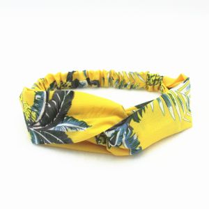Băng đô cài tóc nữ đẹp bờm tóc vải thun co giãn phong cách Hàn Quốc họa tiết cây dừa nhiều màu - Mã BD005