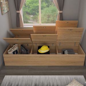 Small family bedroom tatami bed desk integrated multi-functional storage panel childrens bed bookshelf combination can be customized supplementary order needed
