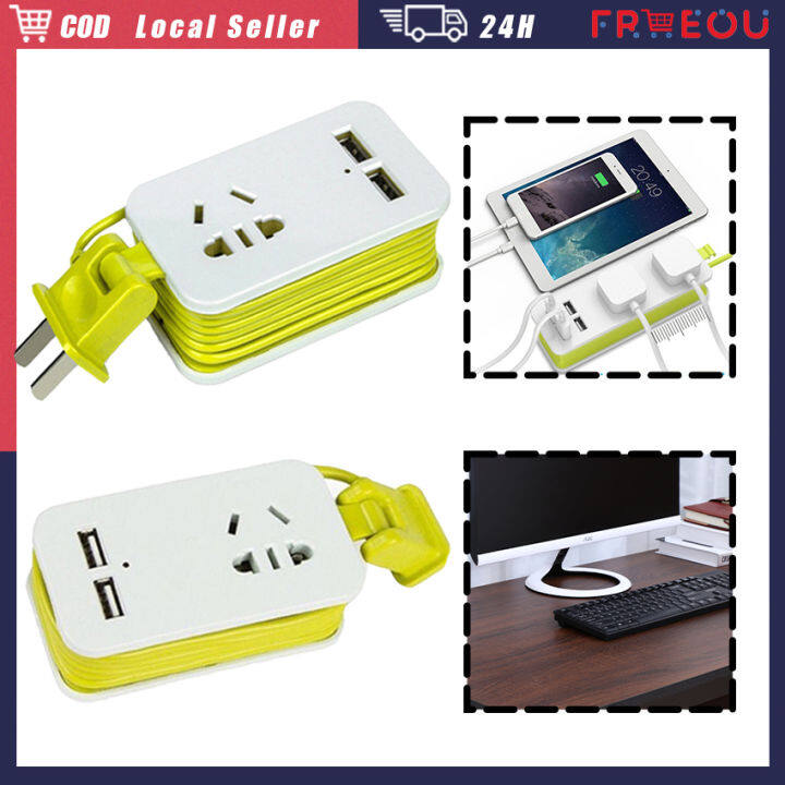 retractable travel extension cord, retractable travel extension