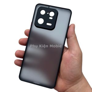 Ốp lưng cứng nhám mờ viền màu bảo vệ camera cho Xiaomi Mi 13 Pro