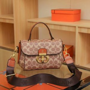 BJ60545 - WHITE/MOTIFO/DARKHKAKI TAS SLEMPANG HANDBAG TAS WANITA FASHION IMPORT MODIS ELEGAN TERMURAH TERLARIS TERBARU BAGSTORE JAKARTA TAS BATAM ZCJ0545