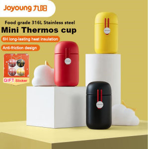 Joyoung Vacuum Thermos Cup Female Men Children Mini Water Cup Simple and Cute Portable 316 Stainless Steel Cup Small Red String