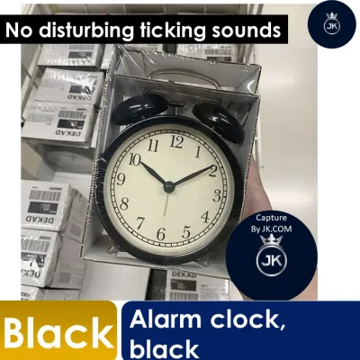 iKea antique alarm clock / table clock / Non-Ticking Quartz | Luminous Night Light Beep/Bell Alarm Snooze Function | Small Compact Classic Minimalist Design | Home Decor Living Kitchen Office Study