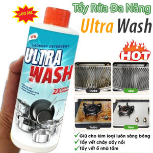 Chai Xịt Tẩy Dầu Mỡ Nhà Bếp Ultra WASH 500ml Chính Hãng Công Nghệ ION Từ Trường Tẩy Cặn CANXI Vệ Sinh Sàn