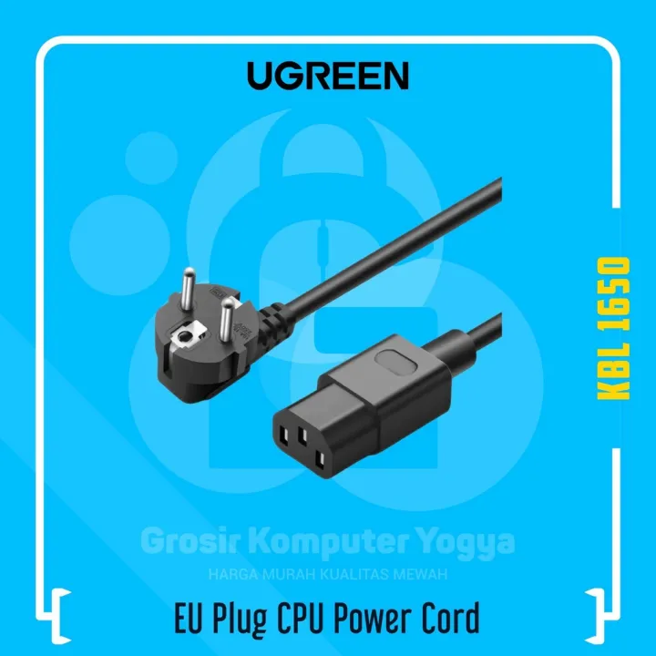 Ugreen EU Plug CPU Power Cord Kabel Power Komputer PSU - 2m | Lazada ...