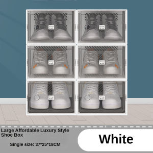 【Fans tone】Shoe Cabinet High Light Transmission Transparent Slippers Sneakers Storage Shoes Box Thickened Dustproof Shoe Organizer Box