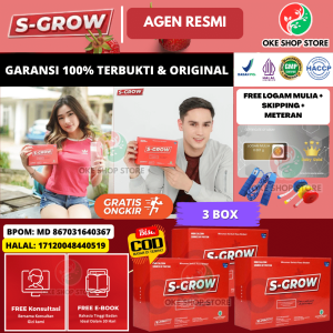 Susu Peninggi Badan S GROW Original 100% Vitamin Penambah Tinggi Kalsium Remaja Dewasa Paket B4