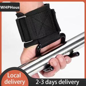 [COD] WHPHous Ship within 24 hours 2PCS Weight Lifting Hook Grips With Wrist Wraps Hand-Bar Wrist Strap Gym Fitness Hook Weight Strap Pull-Ups Power Lifting Gloves