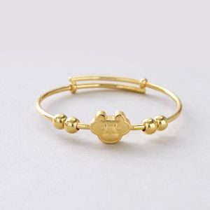 Chow Sang Sang 周生生 New Born Collection 999.9 24K Pure Gold Price-by-Weight 8.72g Gold Ox Adjustable Baby Bangle 91974K