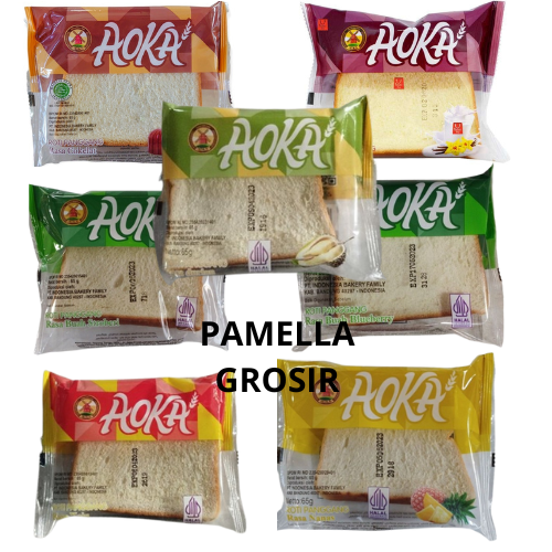 Aoka Roti Panggang All Varian Rasa Coklat Vanila Strawberry Keju Durian