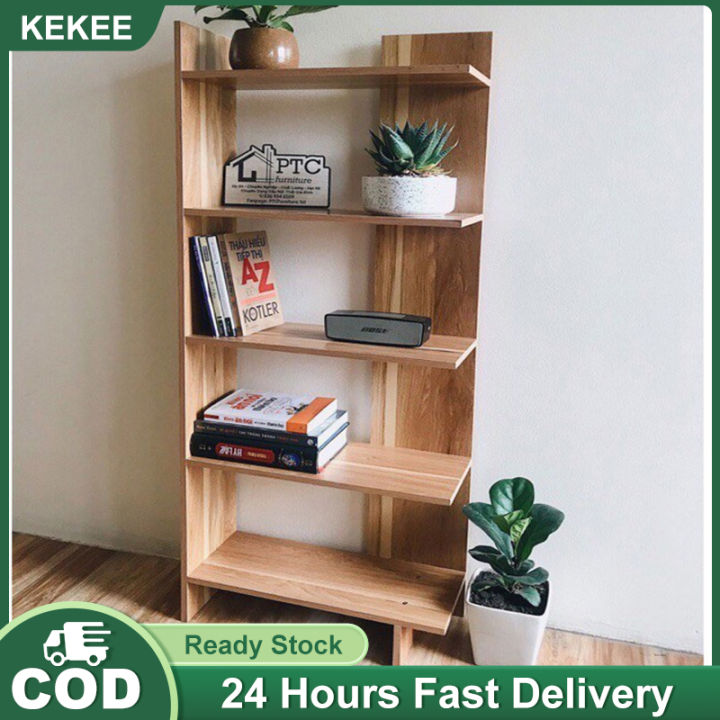 KEKEE Solid Wood Storage Rack Wall Storage Rack Living Room Floor To