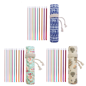 11Pcs 27cm Long Afghan Crochet Hook 2mm-8mm Colorful Aluminum Knitting Ergonomic Grip For Sweater Blanket