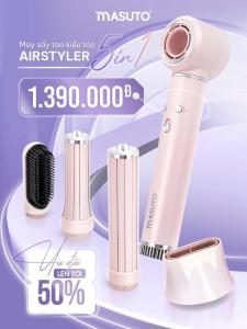 Lzd 5in1 masuto airline styling hair dryer-bestseller-negative ion technology for hair care can reduce hair damage 24 months warranty (not gift) mayaytocduongam