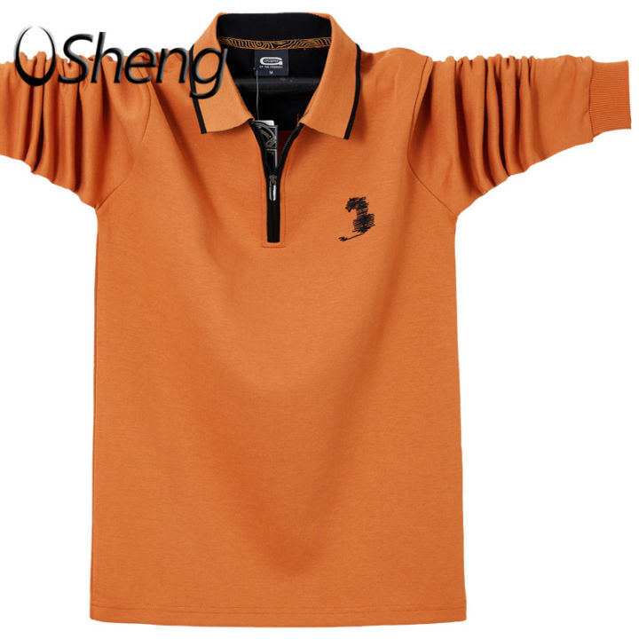 VSheng Long Sleeve Polo T Shirt For Men Big Size M to 6XL Zipper Tops  Lazada PH