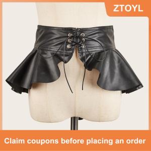 【ZTOYL】 French Niche Design Waistband Adjustable PU Leather Wide Belt Corset Belt Y2K Punk Style Waist Belts For Skirt Dress Accessories