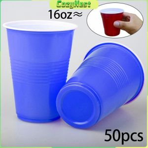 C.N. 50pcs Red Cups 16Oz/2Oz Party Cups Beer Pong Cups American Red Cup Shot Glass Plastic Cups Party Festival Christmas