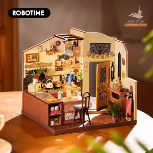 [Bản Tiếng Anh] Mô hình ROBOTIME Nhà bếp Rolife DIY Miniature House Kit DG159. Nhà Búp bê Tự làm bằng gỗ. Có đèn led. Quà tặng bạn gái ý nghĩa