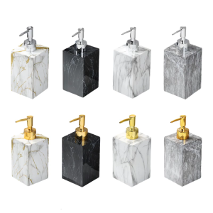 เครื่องจ่ายสบู่เหลวเนื้อหินอ่อนพร้อมสบู่อาบน้ำปั๊มเครื่องจ่ายสบู่เหลวเครื่องจ่ายสำหรับห้องน้ำอุปกรณ์เสริมสำหรับห้องครัว