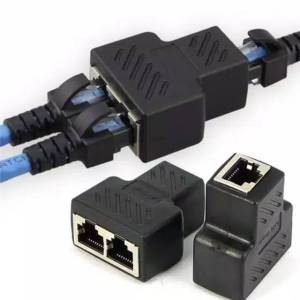 SPLITTER RJ45 1 TO 2 KONEKTOR JARINGAN LAN SAMBUNGAN FEMAIL TO FEMAIL EXTENDER