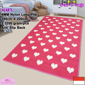 Tren-D-rugs Karpet love hati permadani bulu alas lantai kamar tidur ruang tamu dekorasi rumah anti slip murah 140 cm x 200 cm - NMs