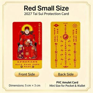 Jasongo123 Wulou Taisui Amulet Metal Card 2027 for Sheep Year for Good Luck Wealth Success and Protection