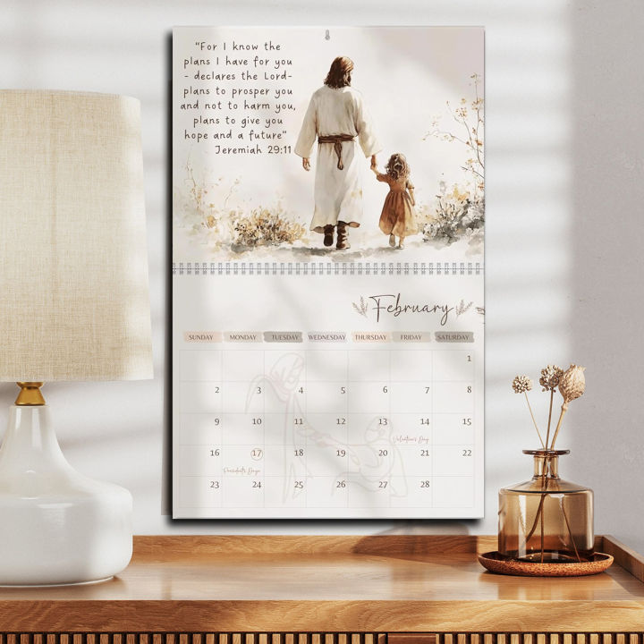 PENNYJ Christian Wall Calendar 2025 Spiritual Devotion Organizer 2025 Christian Family Calendar 2025