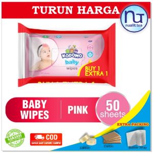 KODOMO Tisu Basah Antibakterial Pink Bag isi 50 | Paket isi 2