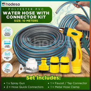 Hodeso Garden Hose for Water PVC Hose 1/2 Inch Heavy Duty with Connector Kit Spray Gun 10 20 meters