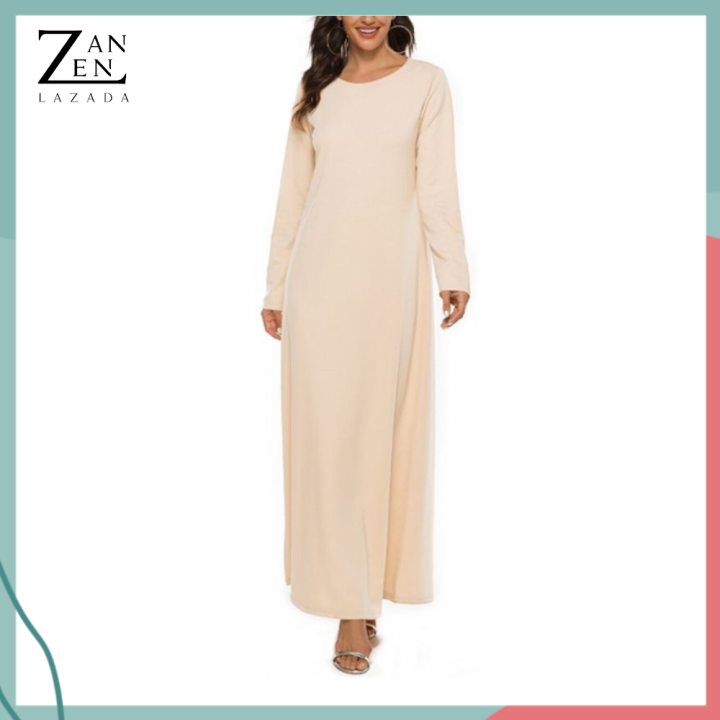 knee length dresses for ladies Inner Long Dress - Black