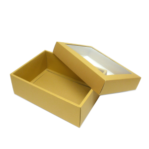 10 ใบ กล่องใส่ของขวัญ ขนาด 19X27X9 เซนติเมตร BB24W ฝากล่องเจาะหน้าต่างกรุพลาสติกใส กล่องใส่ของชำร่วย ของรับไหว้ มีหลายสีให้เลือก