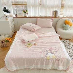 (💥 FREESHIP MAX) SET 4 MÓM CHĂN GA GỐI LỤA TENCEL CHO BÉ TRAI- MỀN CHẦN HÈ TENCEL100% NHẬP KHẨU