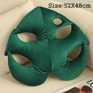 Nordic Style Green Lifelike Liebm Leaf Plush Pillow Smile Face Plantain leaves Love Shape Nap Sleep Cushion Sofa Decor Gift2026