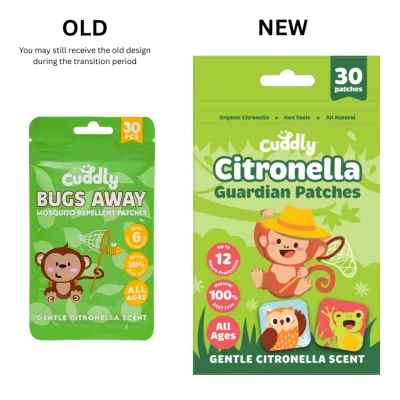 Cuddly Citronella Patches 30 pcs Extra Safe Chemical Free Essential Oils Safe for Baby and Adults