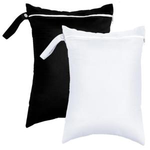 2 Pcs Wet Dry Bag Reusable Laundry Bag Yoga Gym Bag Waterproof Nappy Bag Diaper Bag for Travel and Gym Use