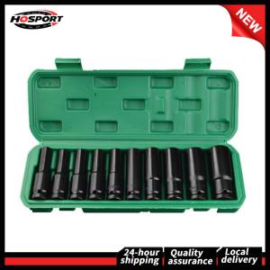 【HOSPORT】 High Performance 1/2 Inch Electric Wrench Socket Set with Extended Impact Sockets for Automotive and Home Use Hex Impact Set